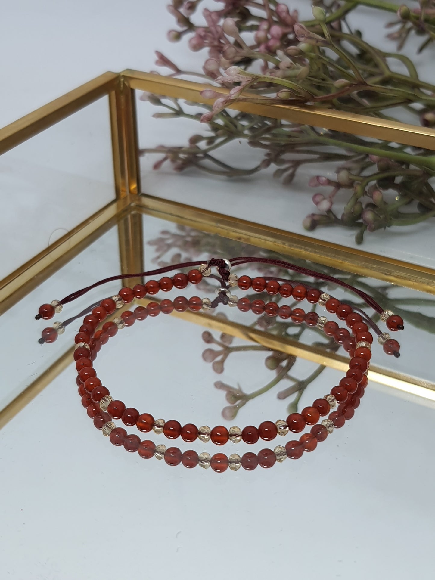 PULSERA MINIMALISTA ÁGATA ROJA
