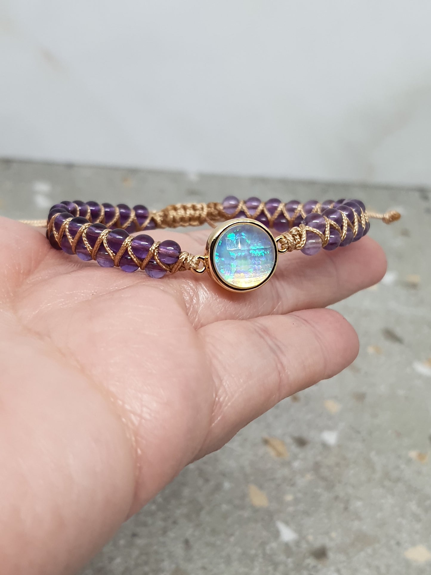 PULSERA DE AMATISTA Y ÓPALO