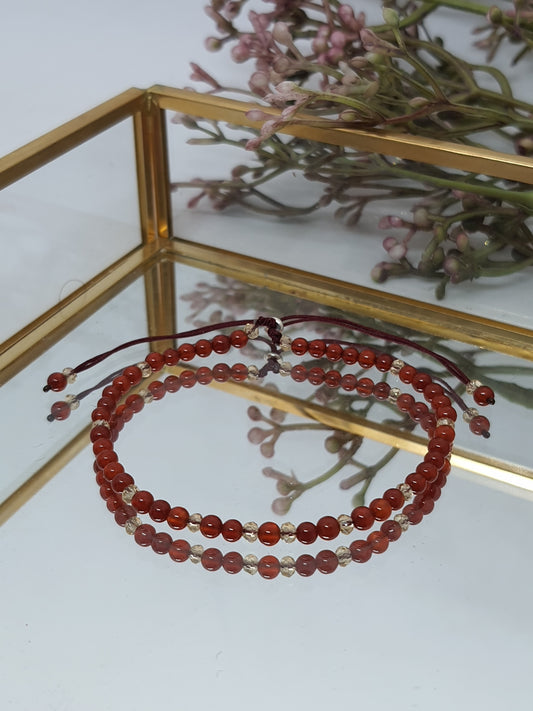 PULSERA MINIMALISTA ÁGATA ROJA
