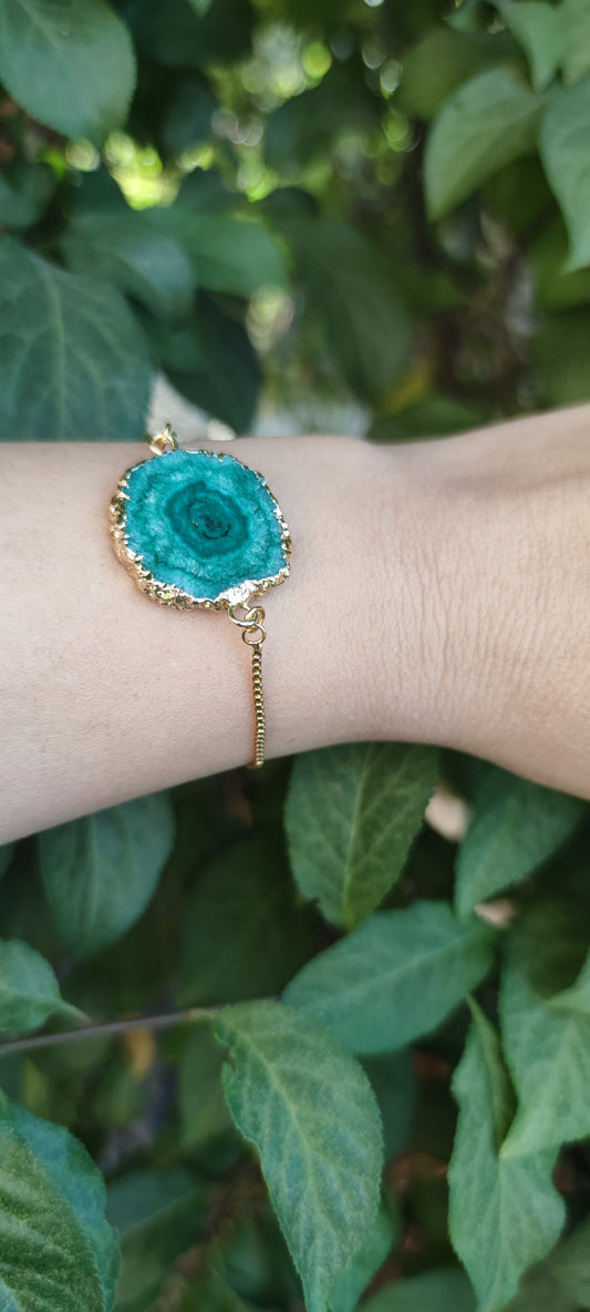 PULSERA DE ESTALACTITA DE CUARZO VERDE