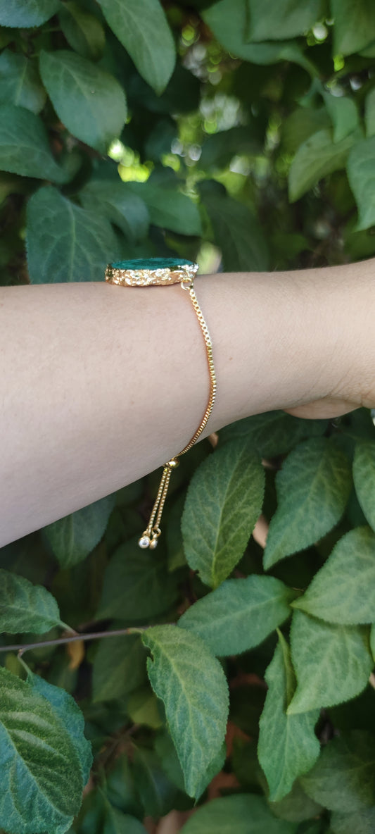 PULSERA DE ESTALACTITA DE CUARZO VERDE
