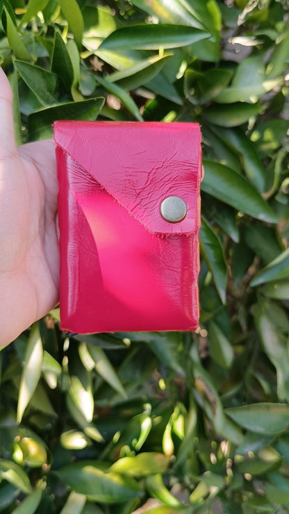 Porta Tarjetas de Cuero Rojo Richato