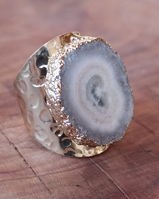 ANILLO DE ESTALACTITA DECUARZO