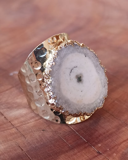 ANILLO DE ESTALACTITA DECUARZO