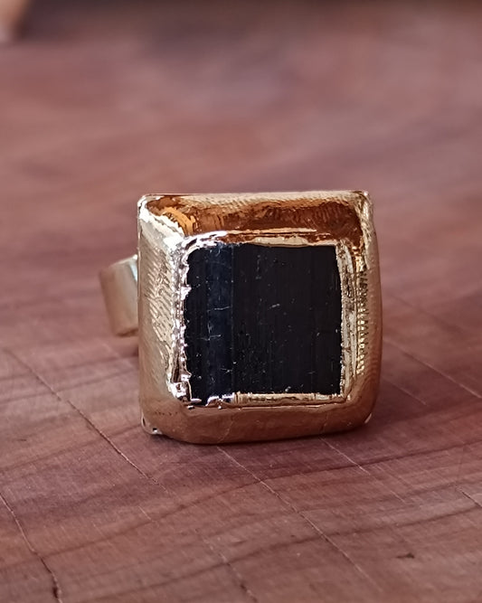 ANILLO DE TURMALINA NEGRA