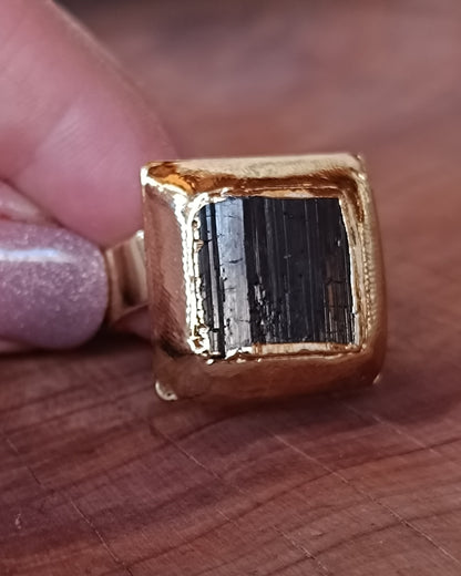 ANILLO DE TURMALINA NEGRA