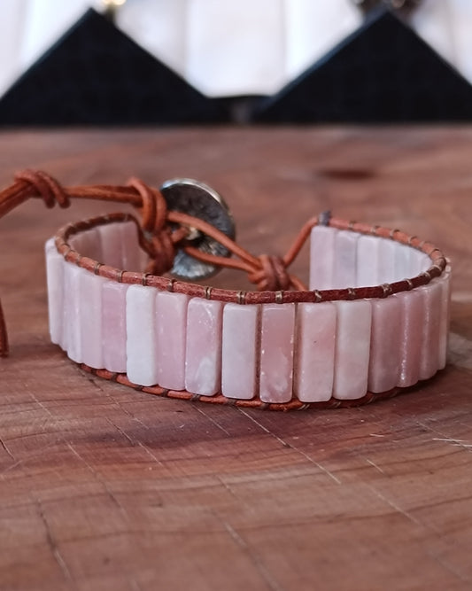 PULSERA DE CUARZO ROSA
