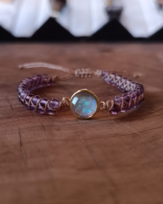 PULSERA DE AMATISTA Y ÓPALO