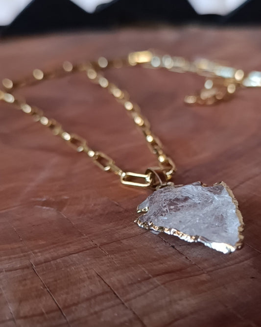 COLLAR DE PUNTA DE FLECHA DE CUARZO CRISTAL