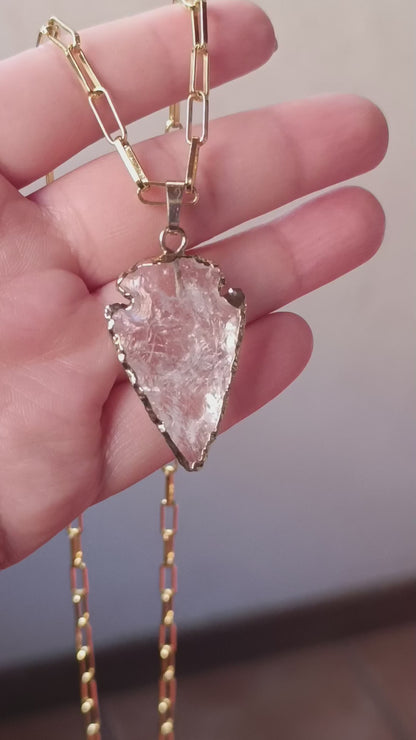 COLLAR DE PUNTA DE FLECHA DE CUARZO CRISTAL